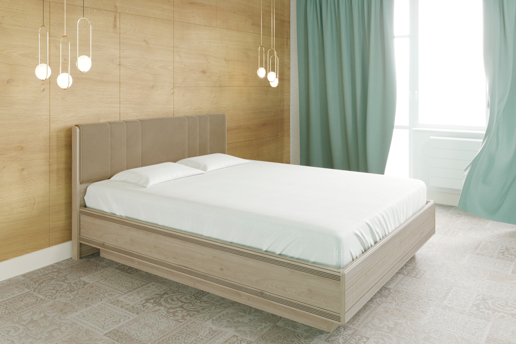 Кровать с мягким изголовьем (1,6*2,0) КР-1013 Карина