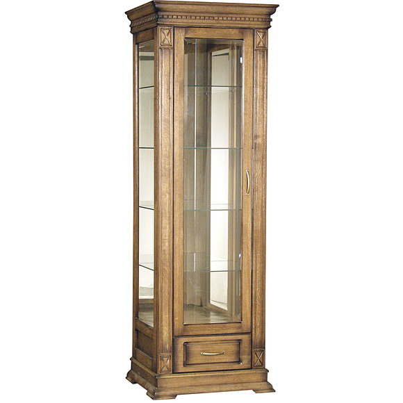 Шкаф с витриной левый "Верди Люкс 1з " П487.11з-01 (Массив дуба)