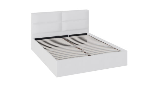 Кровать «Глосс» с мягкой обивкой и подъемным механизмом тип 1 ТД 319.01.02 (Белая)