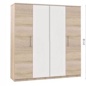 Шкаф 4-дверный Аврора (Дуб сонома/Белый)