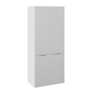 Шкаф для одежды с 2 зеркальными дверями «Глосс» СМ-319.07.212 (Белый глянец)