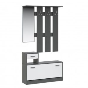 Прихожая Интер (Антрацит/Белый)