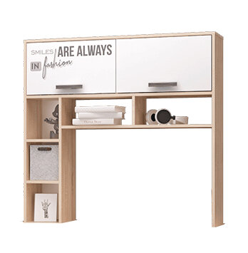 Полка надставка Джуниор (Дуб сонома/Белый+фотопечать)