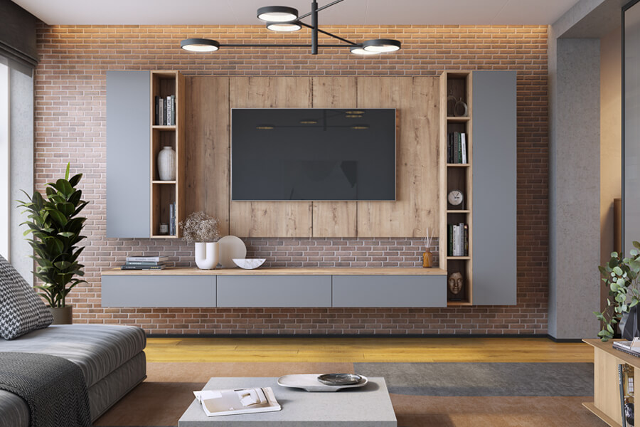 Полка с перегородками 1200 Сканди (Дуб бунратти)