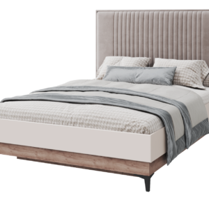 Кровать Тоскана Люкс с мягкой спинкой и подъемным механизмом (Дуб табачный/бисквит)