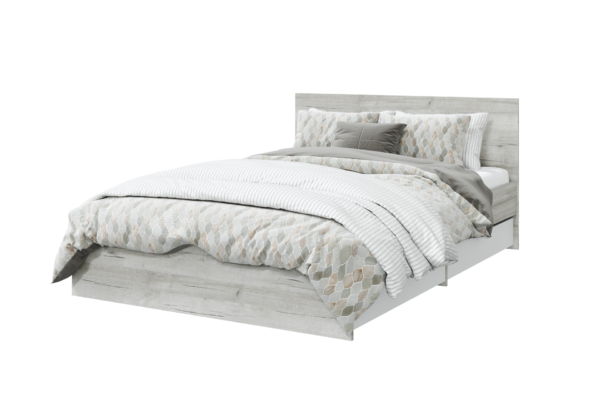 Кровать Лори 1400 с ящиками (дуб серый/белый)