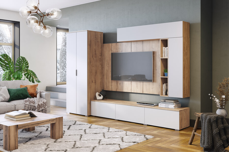 Тумба под ТВ с 3 дверками (2420) Сканди