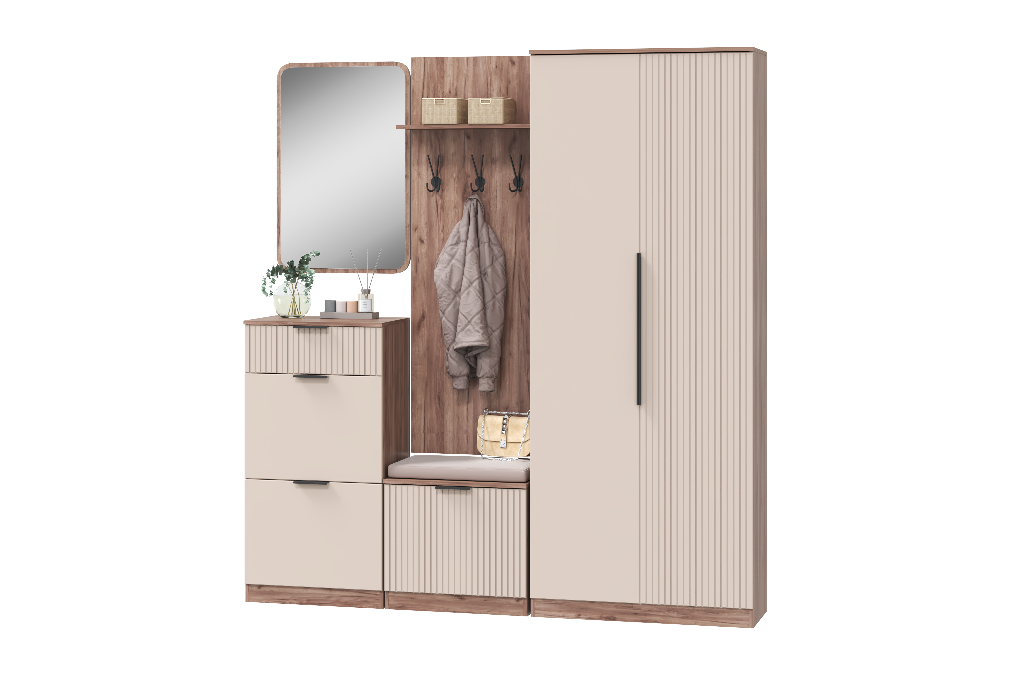 Прихожая Тоскана - Композиция 1 (Дуб табачный/бисквит)