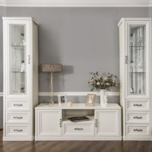 Гостиная Мишель 1+ТВ+1 (Белый матовый)