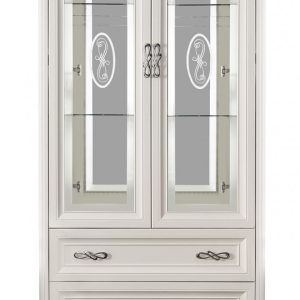 Витрина Мишель двухстворчатая (Белый матовый)