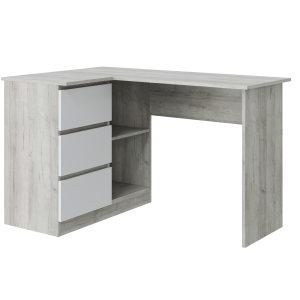 Стол письменный угловой Лори (Дуб серый/Белый)