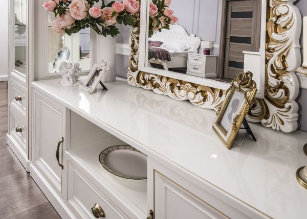 Гостиная Натали 1+ТВ+2 (Белый глянец)