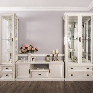 Гостиная Натали 1+ТВ+2 (Белый глянец)