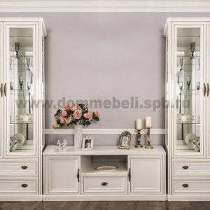 Гостиная Натали 2+ТВ+2 (Белый глянец)