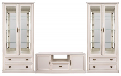 Гостиная Натали 2+ТВ+2 (Белый глянец)