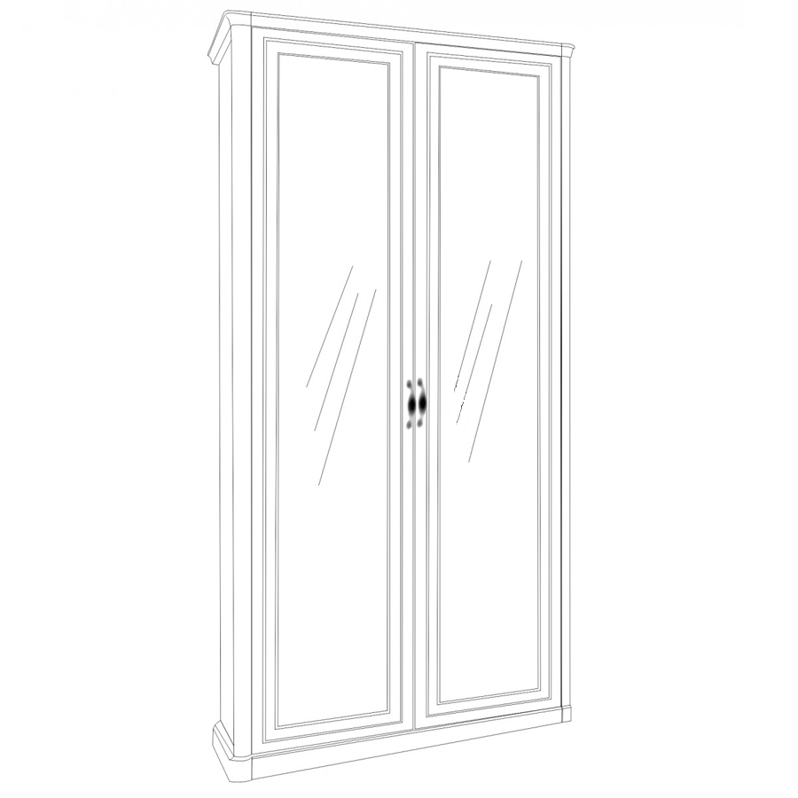 Шкаф 2-х дверный с зеркалом Натали (Белый глянец)