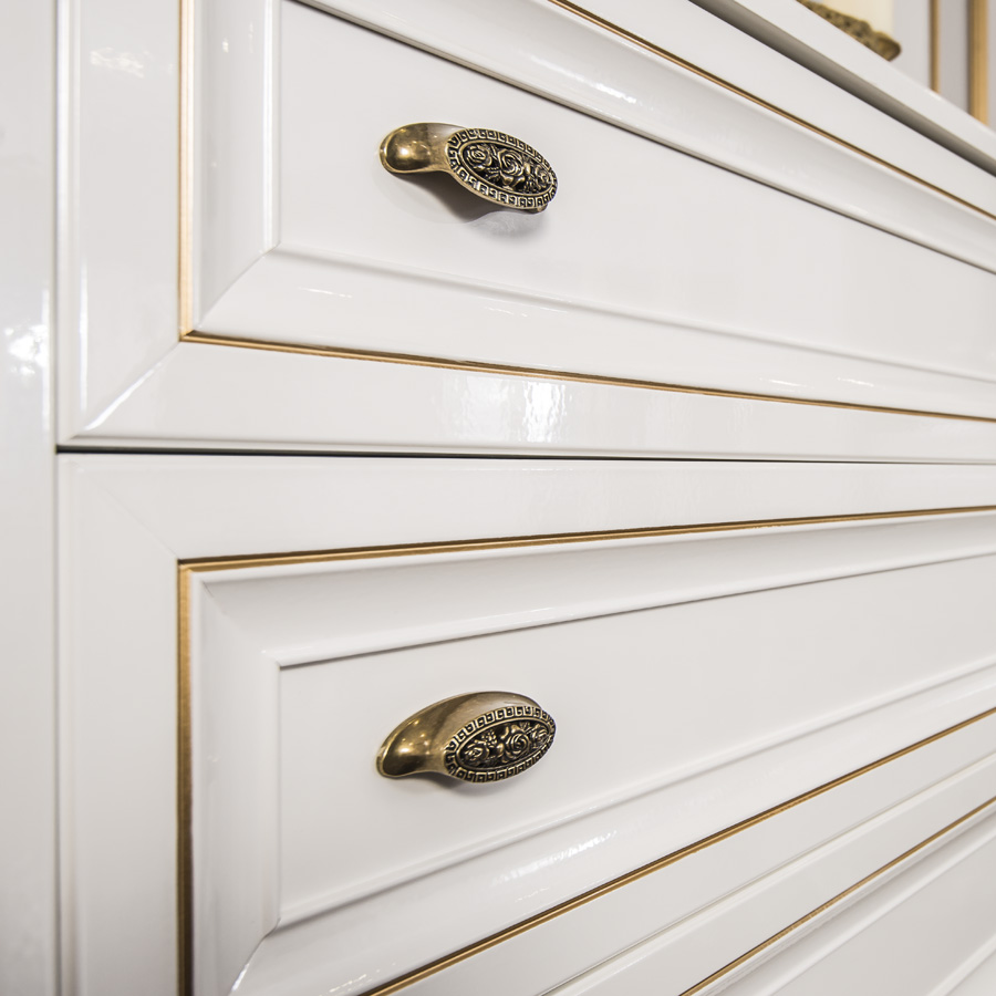 Комод Натали 4 ящика узкий (Белый глянец)