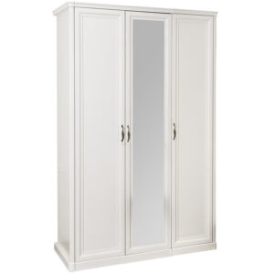 Шкаф 3-х дверный с зеркалом Натали (Белый глянец)