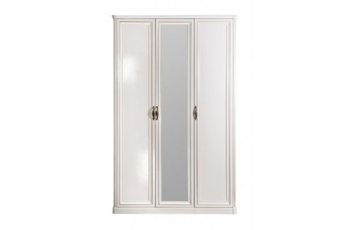 Шкаф 3-х дверный с зеркалом Натали (Белый глянец)