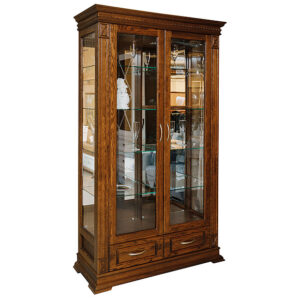 Шкаф с витриной "Верди Люкс 2з" П487.21з (Черешня, массив)