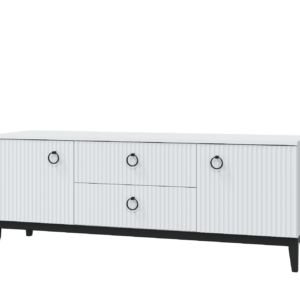 Тумба под ТВ Шарлиз с 2 дверками и 2 ящиками (Белый снег софт)