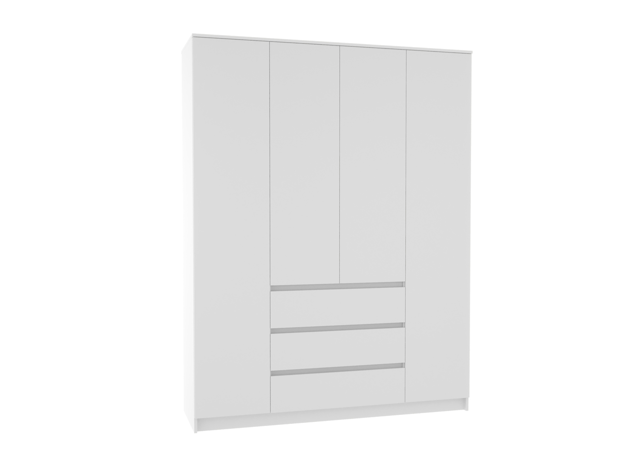 Шкаф 4-дверный Мори МШ 1600.1 (Белый)