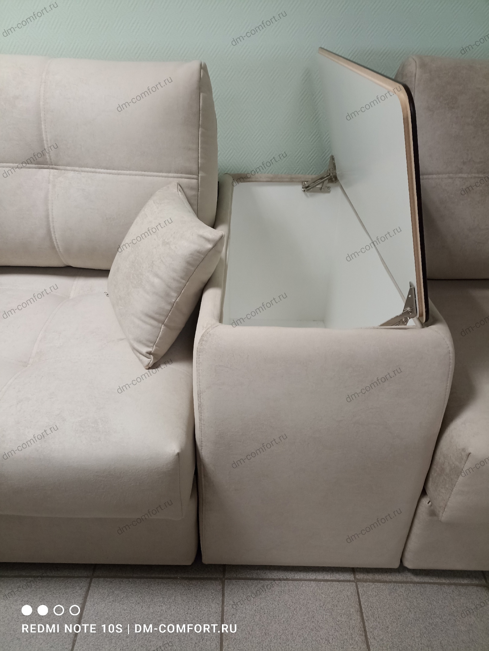 Диван Остин с оттоманкой 400 + Д1 НПБ 1В (Левый) 2 категория (Elza 2, Тиковое дерево)