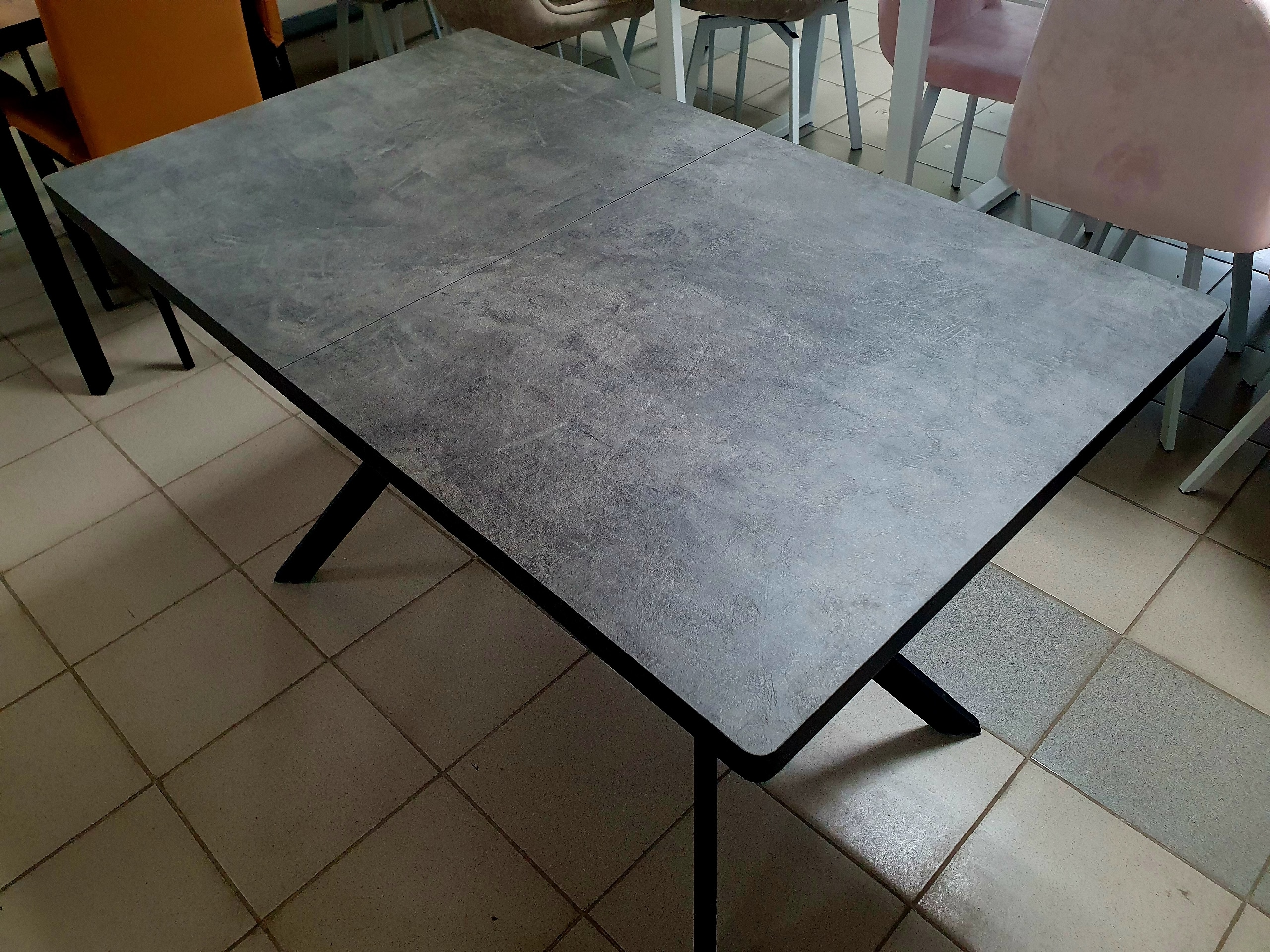 Стол раздвижной Верон-R (Камень Темный/Черный)