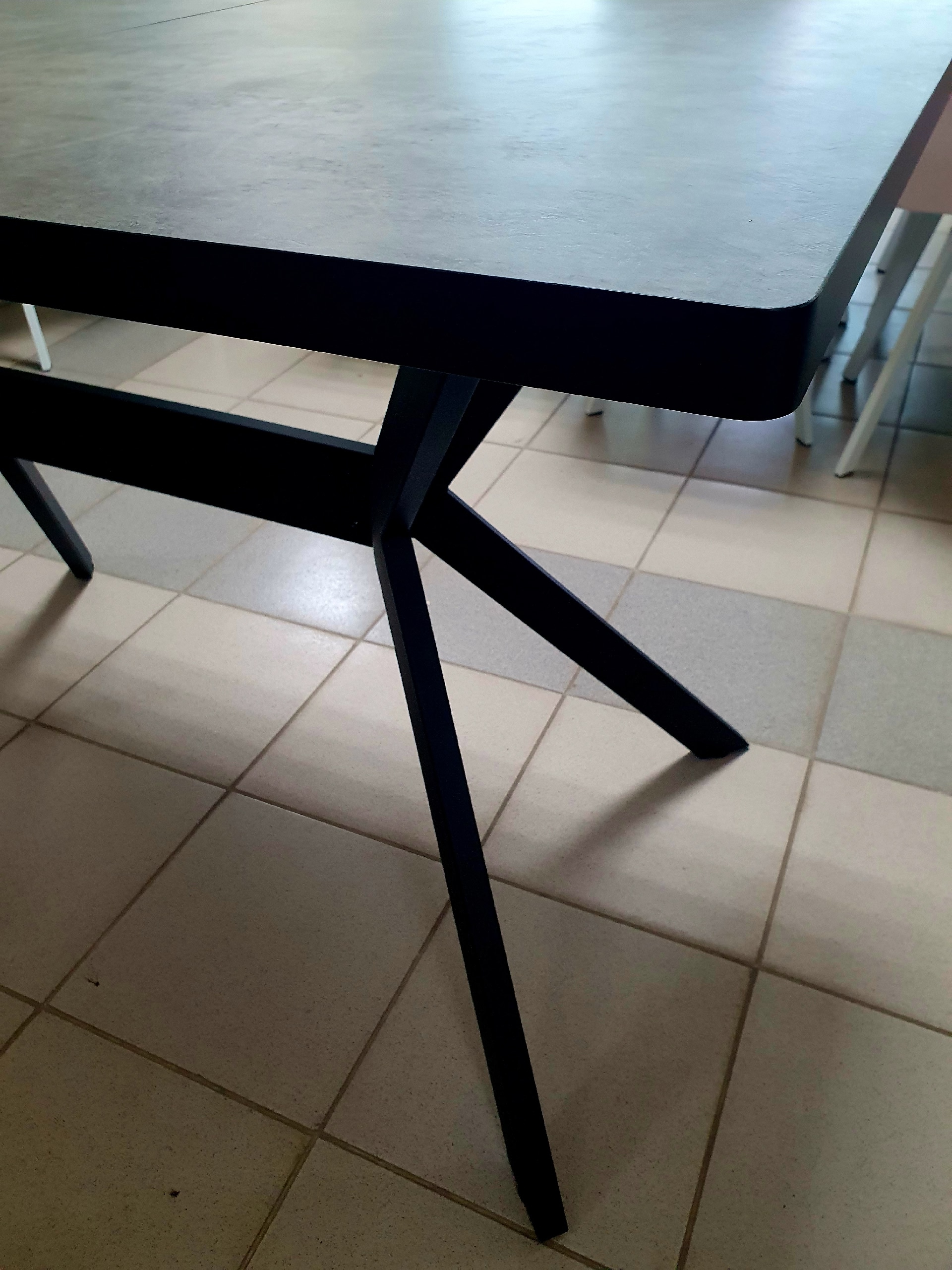 Стол раздвижной Верон-R (Камень Темный/Черный)