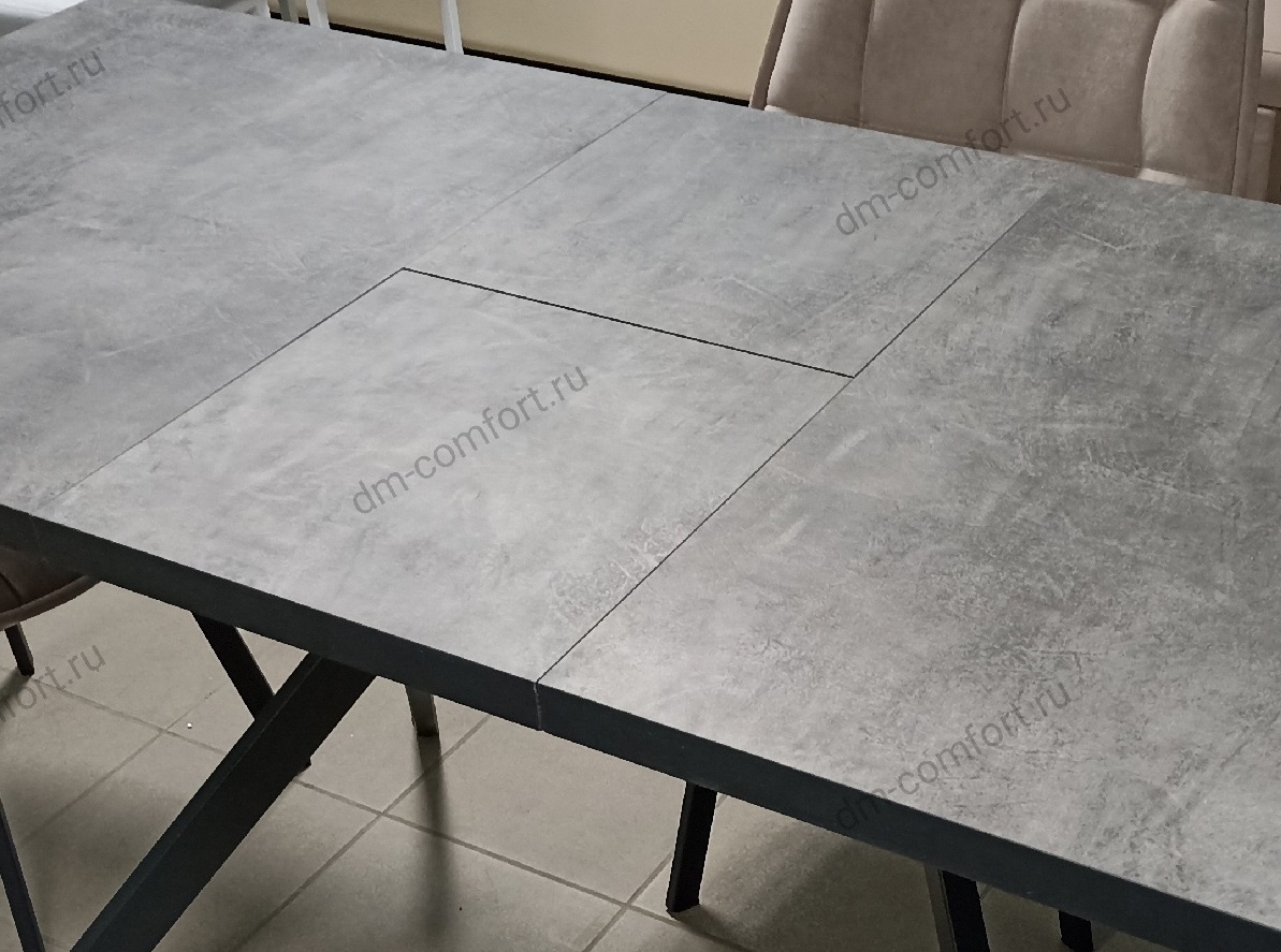 Стол раздвижной Верон-R (Камень Темный/Черный)