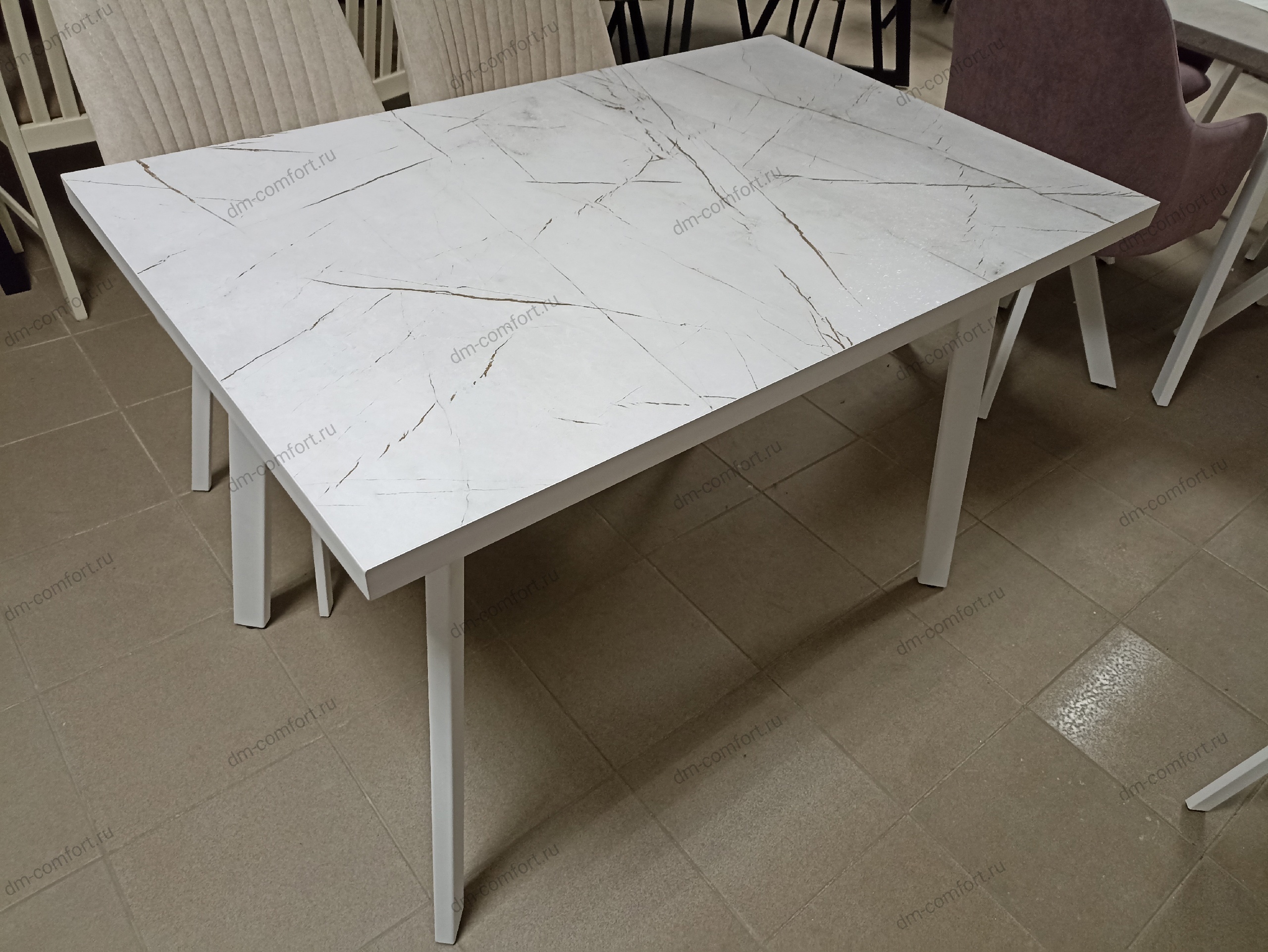 Стол нераздвижной Лэнди (HPL) (Светлый Камень/Белый)