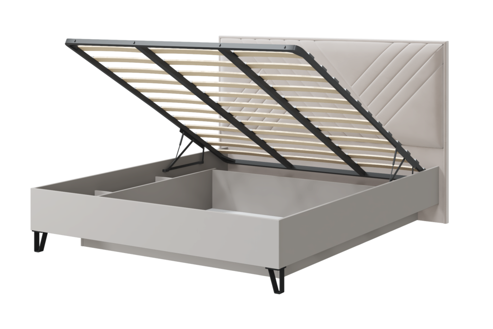 Кровать Кашемир с мягким изголовьем и подъемным механизмом (Кашемир/Сантьяго)