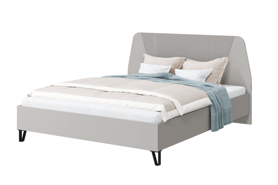 Кровать Кашемир со спинкой МДФ и основанием (Кашемир/Сантьяго)