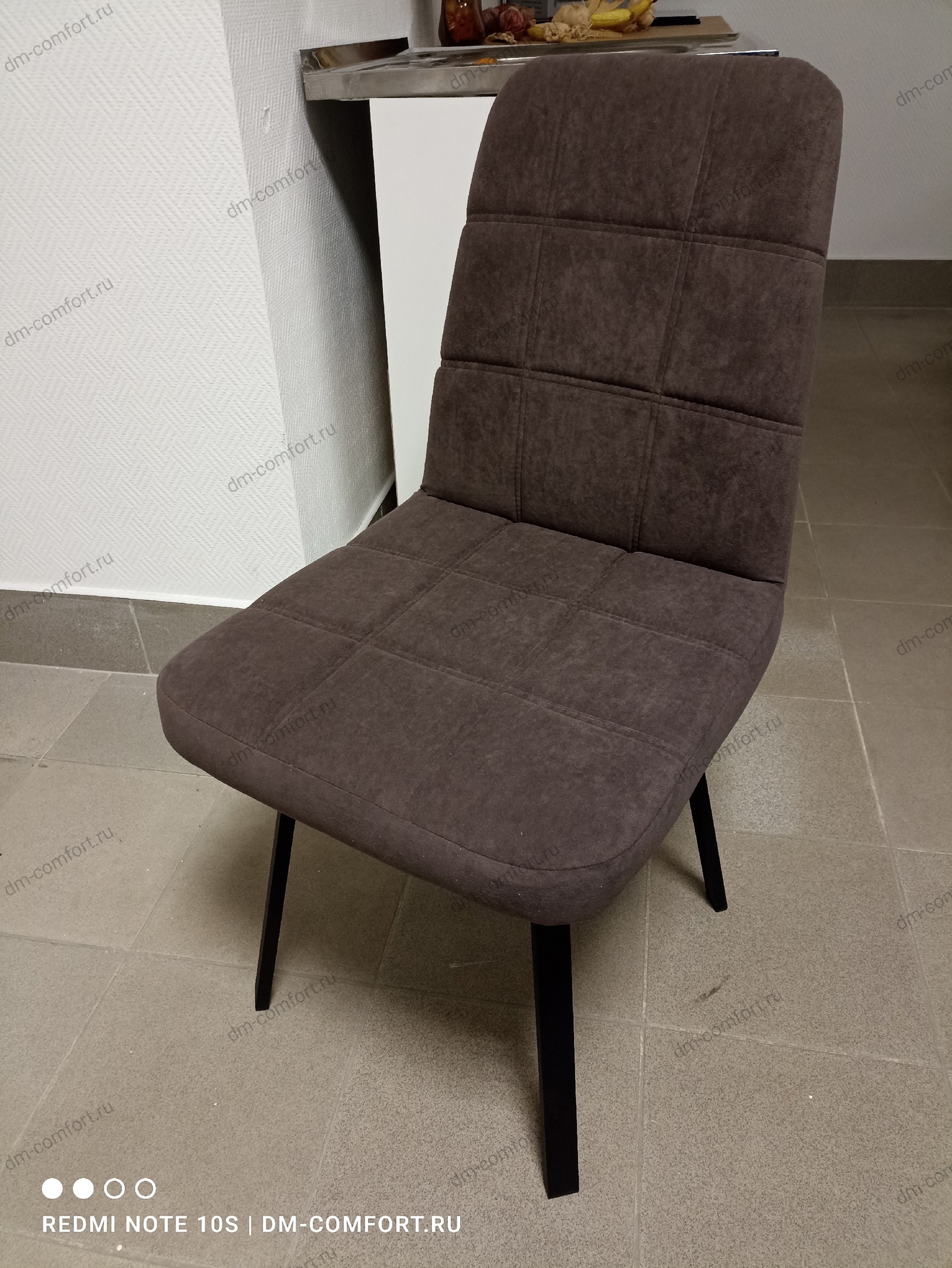 Стул Авиньон квадрат (Лума 11 шоколад, черный матовый)