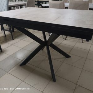 Стол обеденный Айрон (Цемент/Черный)