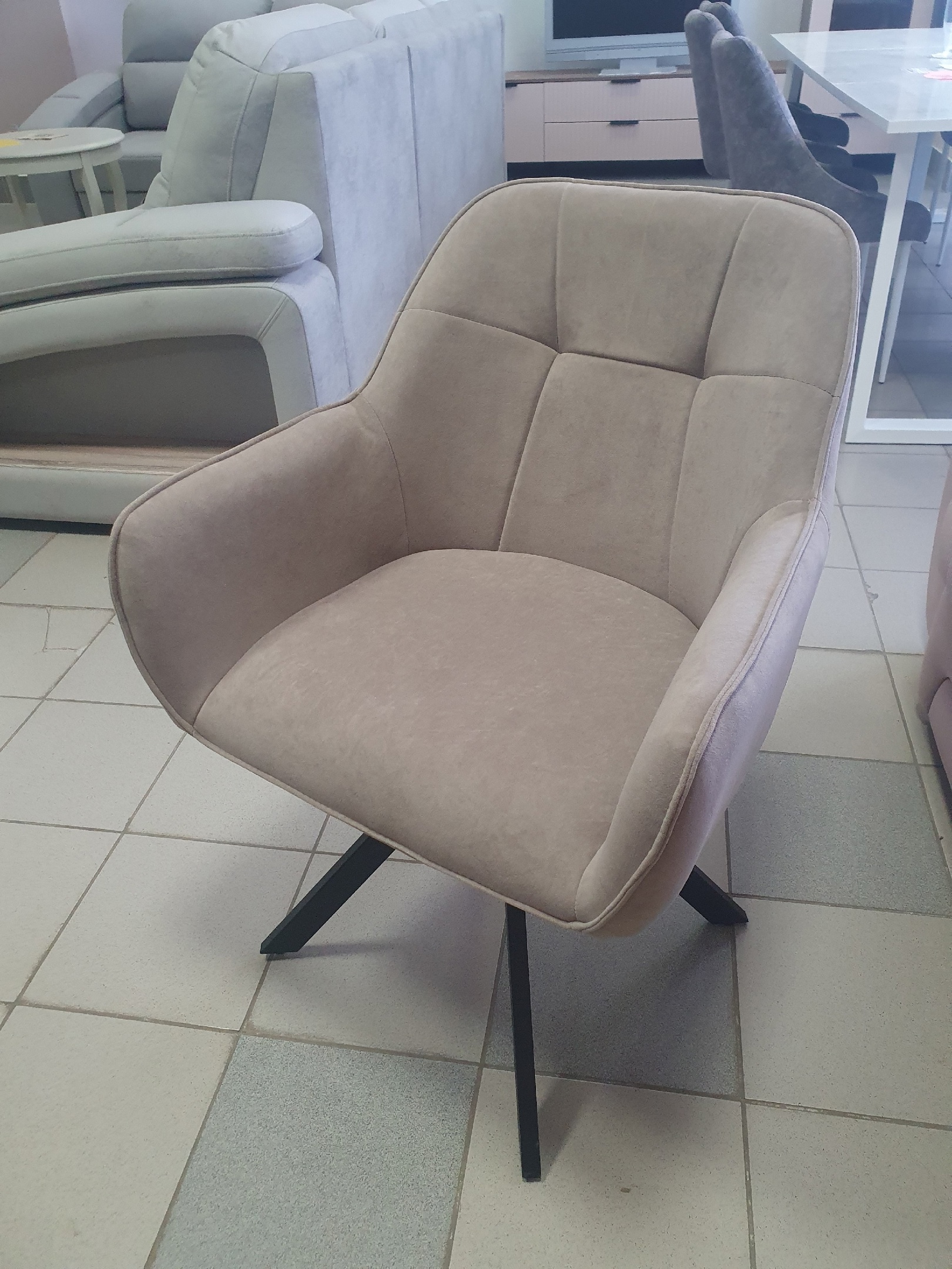 Кресло Cult 360 с поворотным механизмом (Brendy Smoke/Черный)