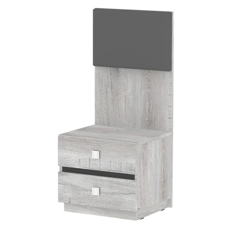 Кровать Люкс 1600 Neo 307 с подъемным механизмом и 2-мя тумбами 41 (Дуб Шавиниган)