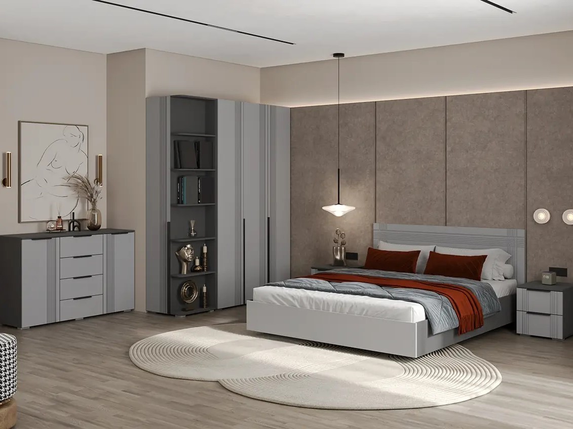 Комод Альмерия КМ-800 (Серый графит/бархат)