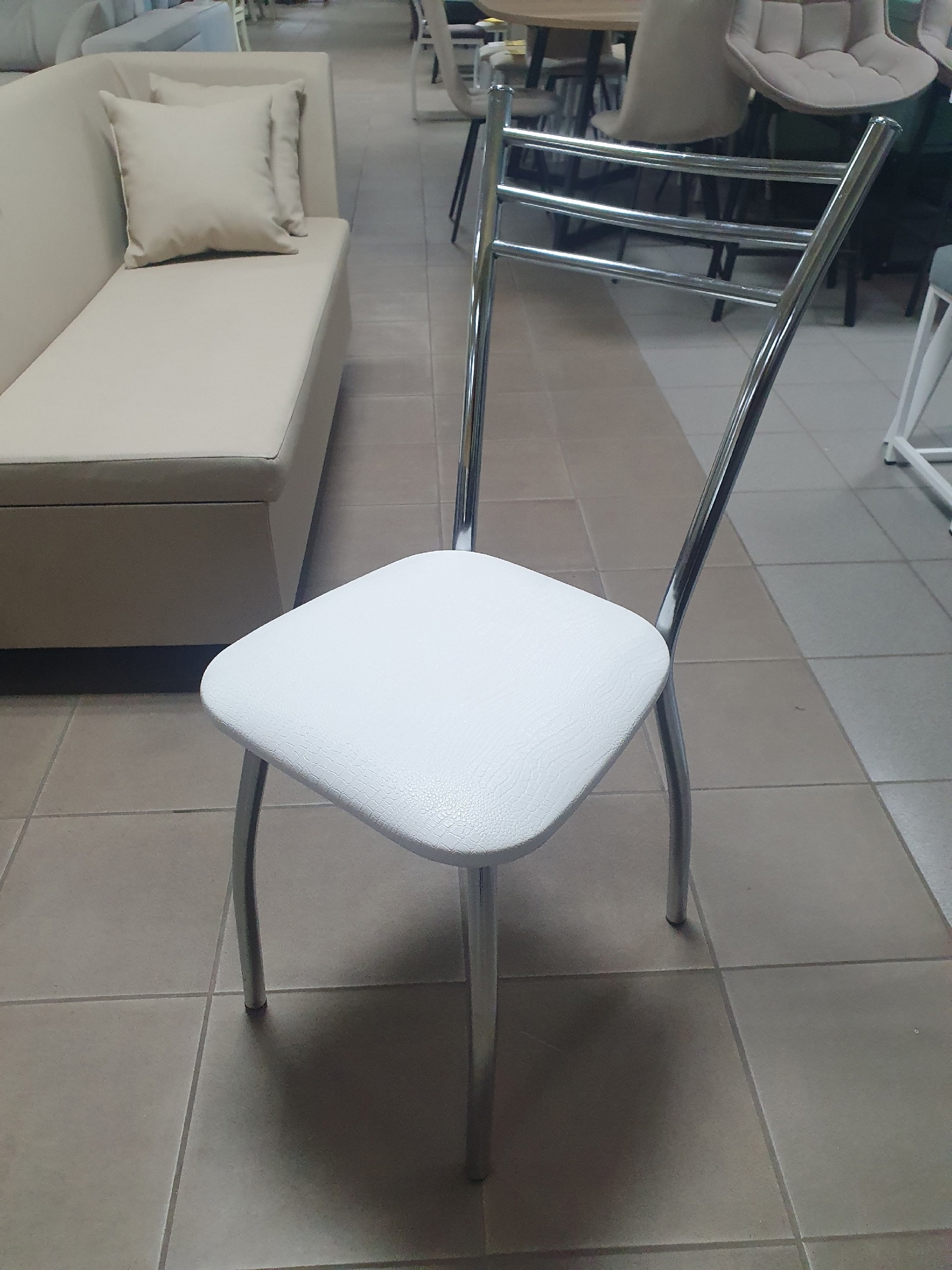 Стул Трио Лайт (Белый крокодил, хром)