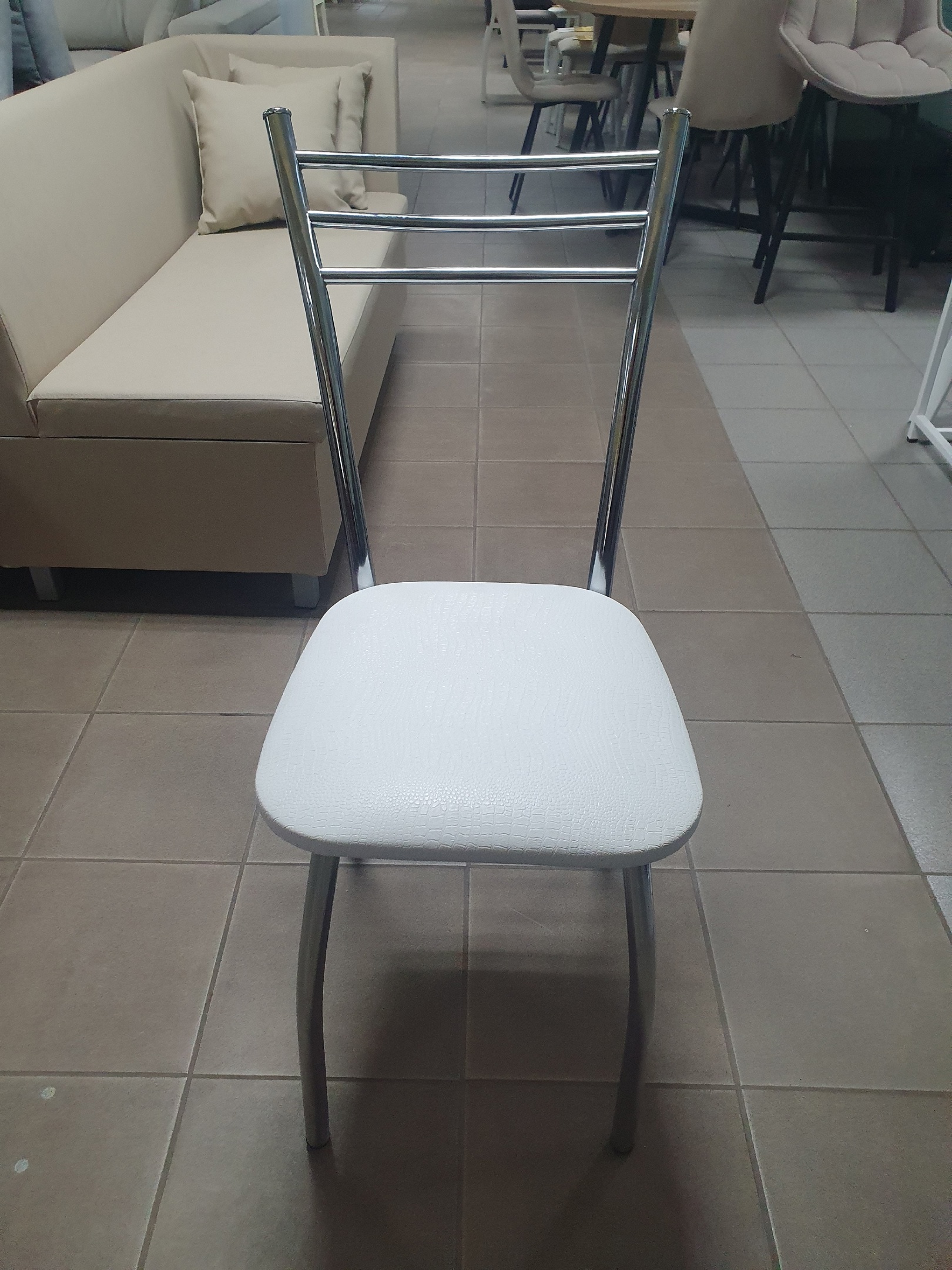 Стул Трио Лайт (Белый крокодил, хром)