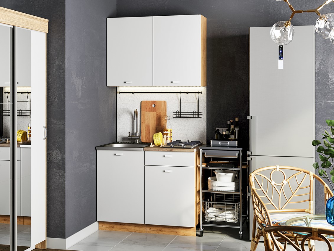 Кухня 1,2м Дана (Дуб крафт золотой/белый)