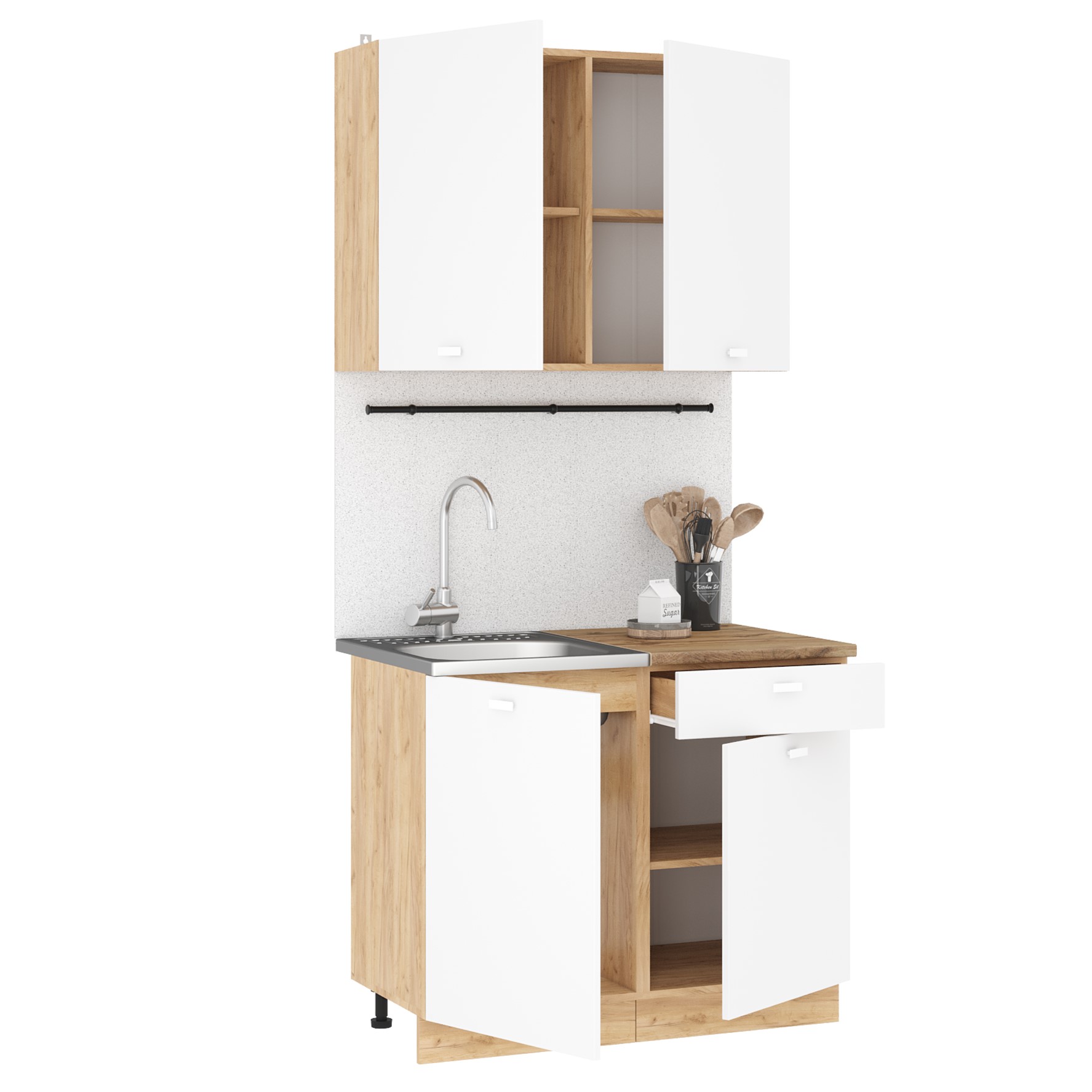 Кухня 1,2м Дана (Дуб крафт золотой/белый)