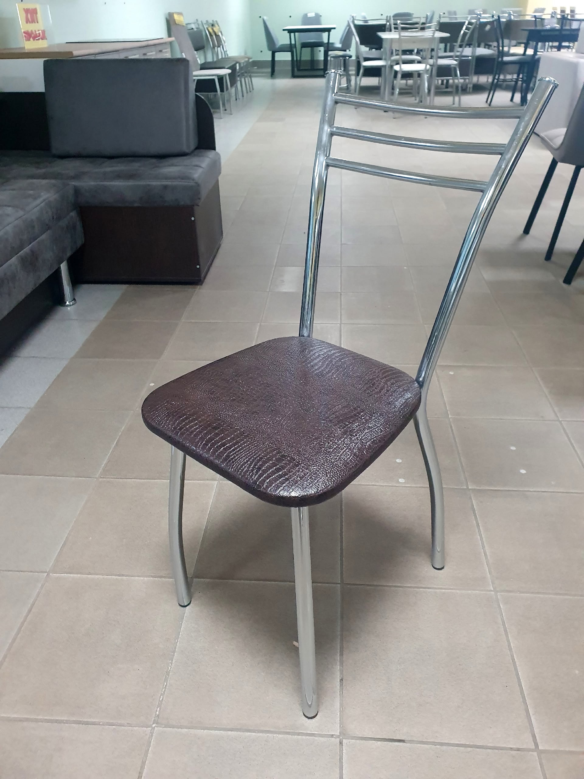 Стул Трио Лайт (Шоколад крокодил, хром)