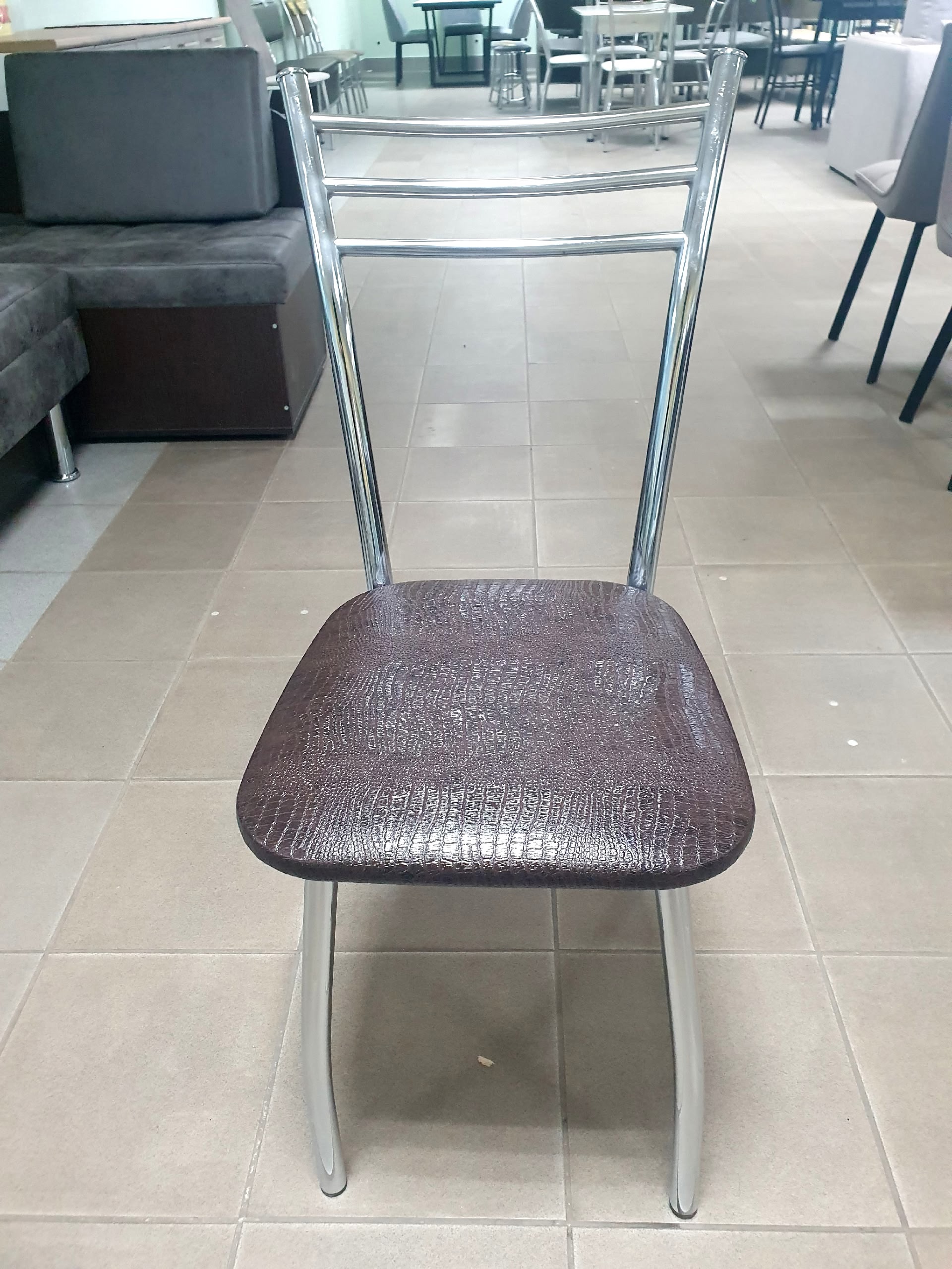 Стул Трио Лайт (Шоколад крокодил, хром)