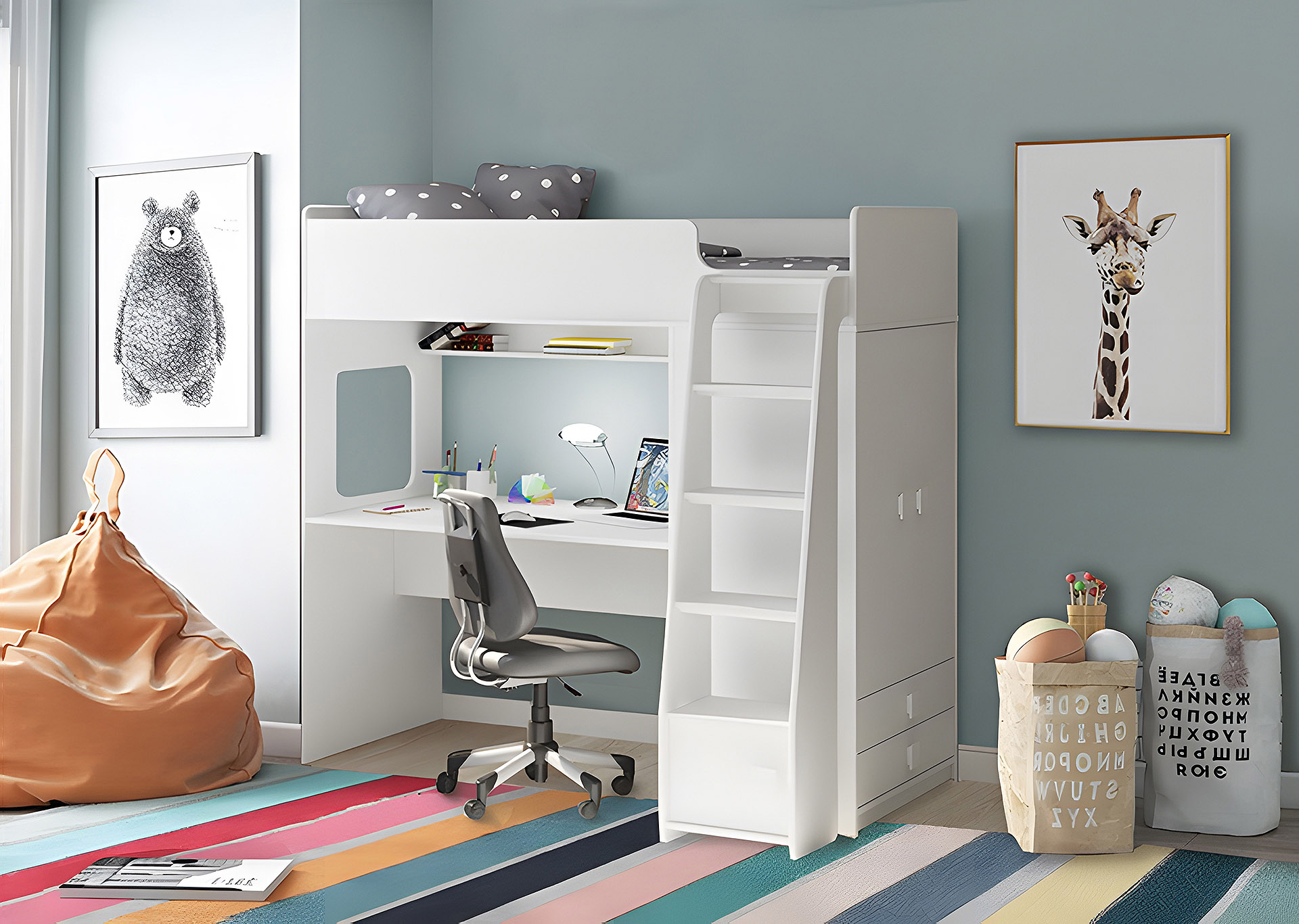 Кровать 2-х ярусная Буратино-1 (Анкор светлый)