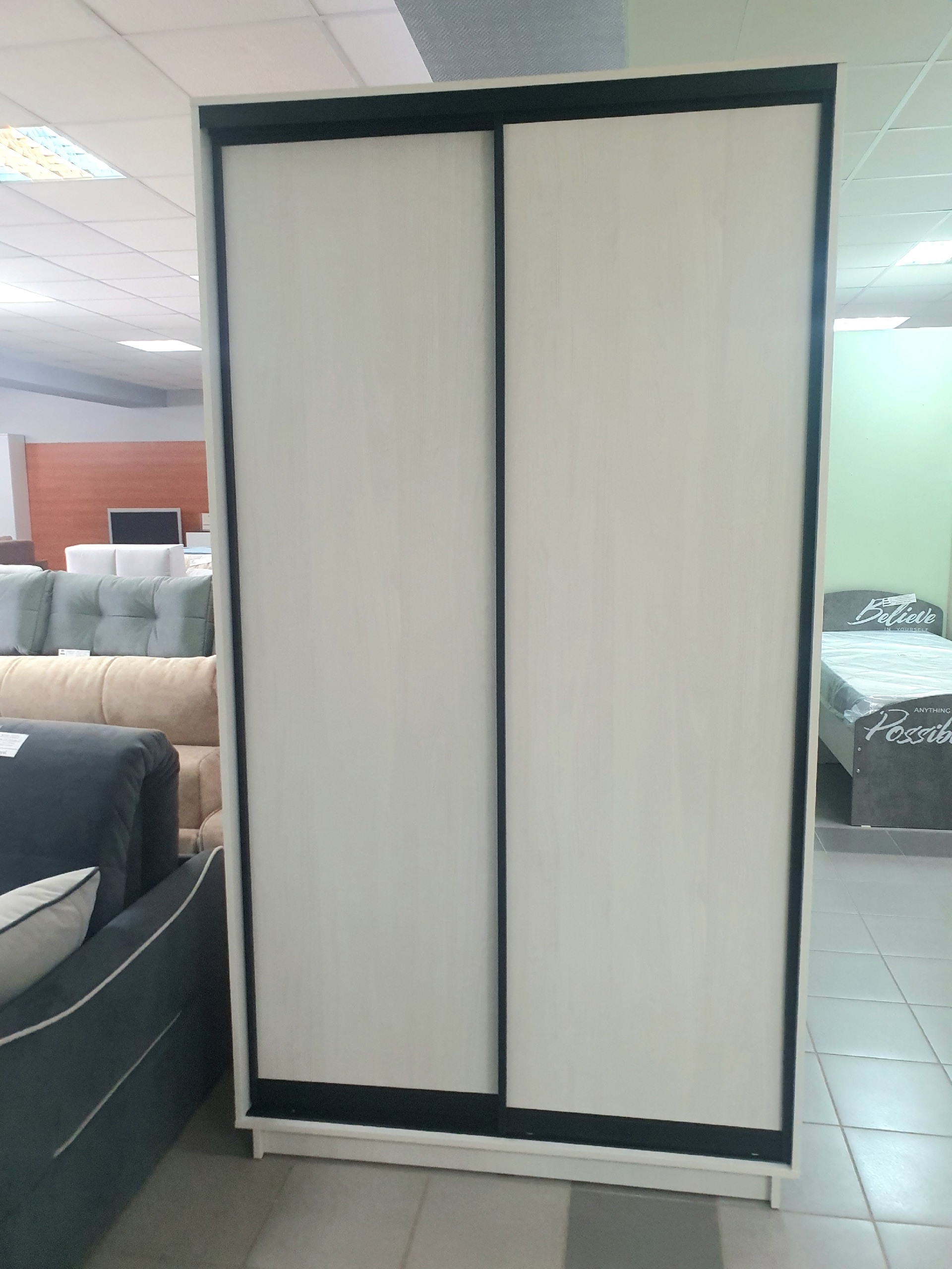 Шкаф-купе 2дв. Экспресс-2 1200*600*2200 (Ясень анкор светлый/Черный матовый)