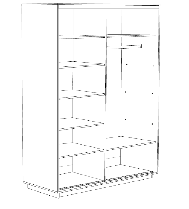 Шкаф-купе 2дв. Экспресс-2 1200*600*2200 (Ясень анкор светлый/Черный матовый)