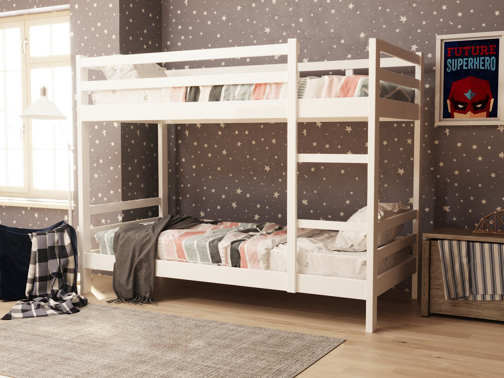 Кровать 2-х ярусная Анита-7 800*1900 (Белая)