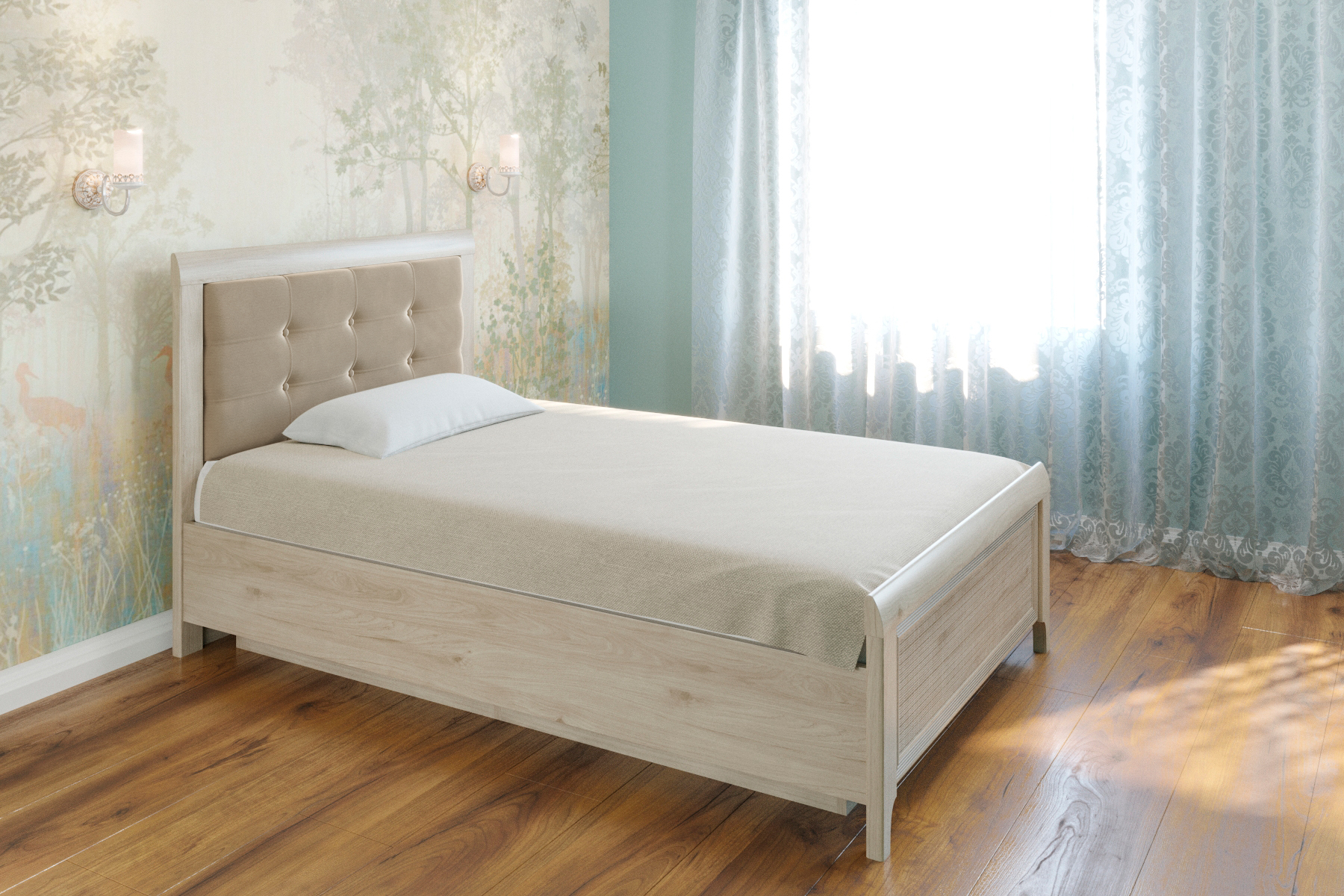 Кровать с мягким изголовьем (1,4*2,0) КР-1032 Карина