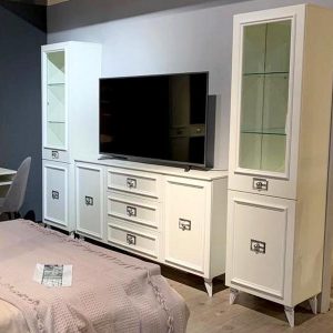 Гостиная Виктория (Белый/Золото) Композиция 2